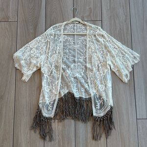 Origami Lace Cream Kimono